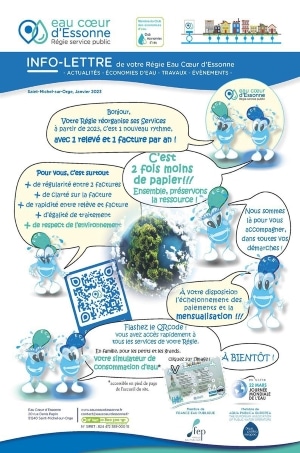 Image cliquable de « l’INFO-lettre » du mois de novembre 2024 permettant l’affichage au format PDF consultable et téléchargeable du document qui annonce la dématérialisation de la facture à partir de 2025.